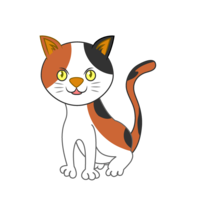 Calico cat with yellow eyes