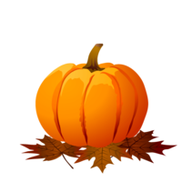 Fallen leaves and pumpkin
