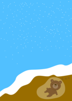 Background image of hibernating bear