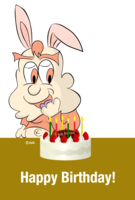 Rabbit character's birthday card
