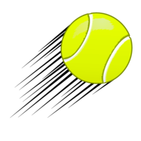 Flying tennis ball