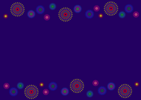 Fireworks frame (dark blue background)