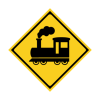 电车和火车的注意图标