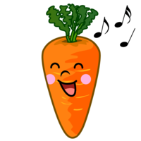 Singing carrot character