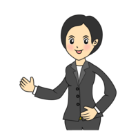 Woman in a suit to explain