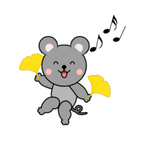 Ginkgo dance mouse character