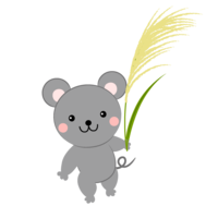 Mouse with pampas grass
