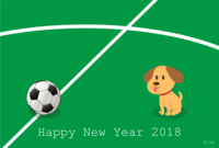 足球和小狗贺年卡