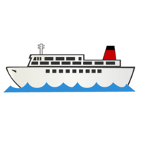 Medium-sized ferry in the sea