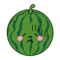 Depressed watermelon character