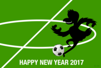 Soccer rooster New Year's card