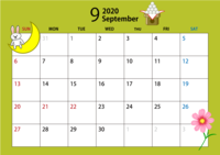 2020年9月のカレンダー(お月見)