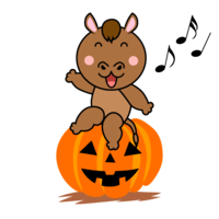 Halloween pumpkin and horse character
