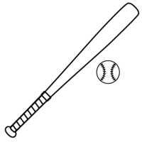 Black and white bat and ball