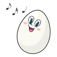 Singing egg character