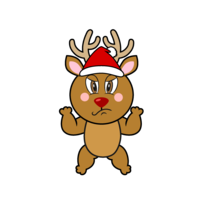 Angry reindeer character