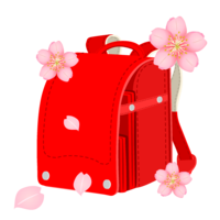 Cherry blossoms and school bags