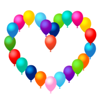 Heart mark of colorful balloons