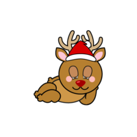 Sleeping reindeer character