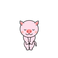 Pig character bowing