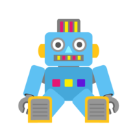 Sitting robot character