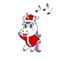 Christmas unicorn character