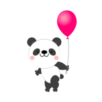 带气球的熊猫