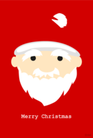 可愛いサンタクロースの顔のクリスマスカード