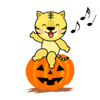 Halloween pumpkin and tiger character