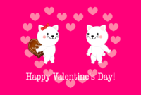 Valentine of cute white cat to confess