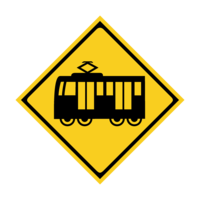 電車の踏切標識