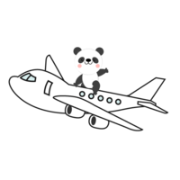 乘坐飞机的熊猫