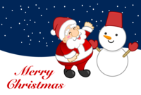 Snowman and Santa's Christmas card