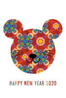 Cute Japanese pattern child New Year's card