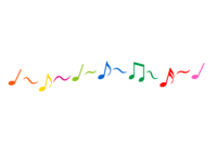 Colorful flowing musical notes