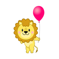 Lion giving a balloon