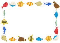 Cute fish frame with polka dots