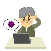 A man suffering from a computer virus