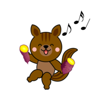 Roasted sweet potato party squirrel character