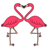 Heart-shaped flamingo