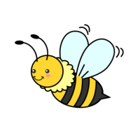 羽ばたく可愛いミツバチ