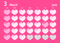 Heart calendar for March 2020