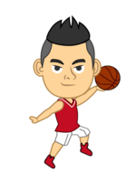 Caricature of a male basketball player character