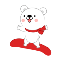 Snowboard Jumping cute polar bear