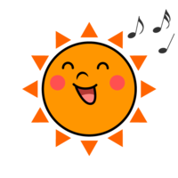 Singing sun character