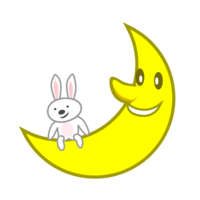 Moon and rabbit characters