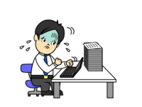 Office worker busy with overtime
