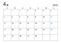 2020年4月的日历(日语)