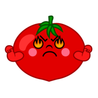 Mela Mela Burning tomato character
