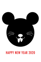 New Year's card of a mouse character with two front teeth